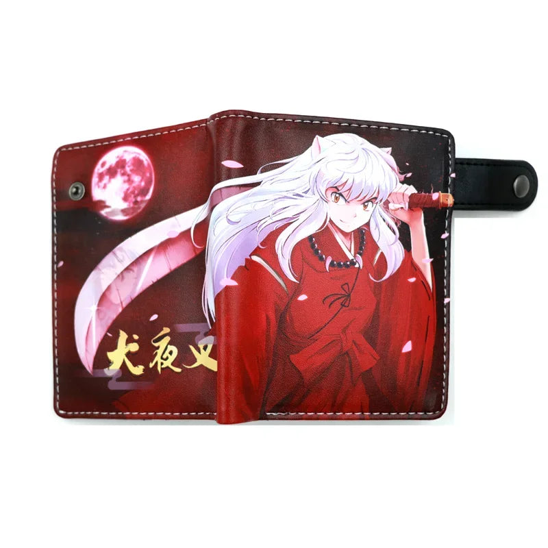 Anime Inuyasha Higurashi Kagome Kikyou Button Wallet Cartoon Coin Card Purse