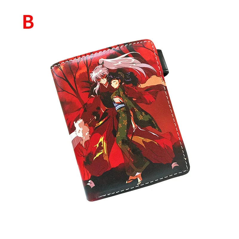 Anime Inuyasha Higurashi Kagome Kikyou Button Wallet Cartoon Coin Card Purse