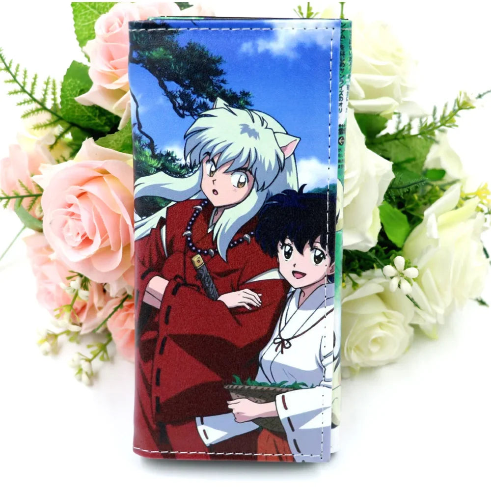 Anime Inuyasha Sesshoumaru Colorful PU Leather Wallet Boys and Girls Long Purse