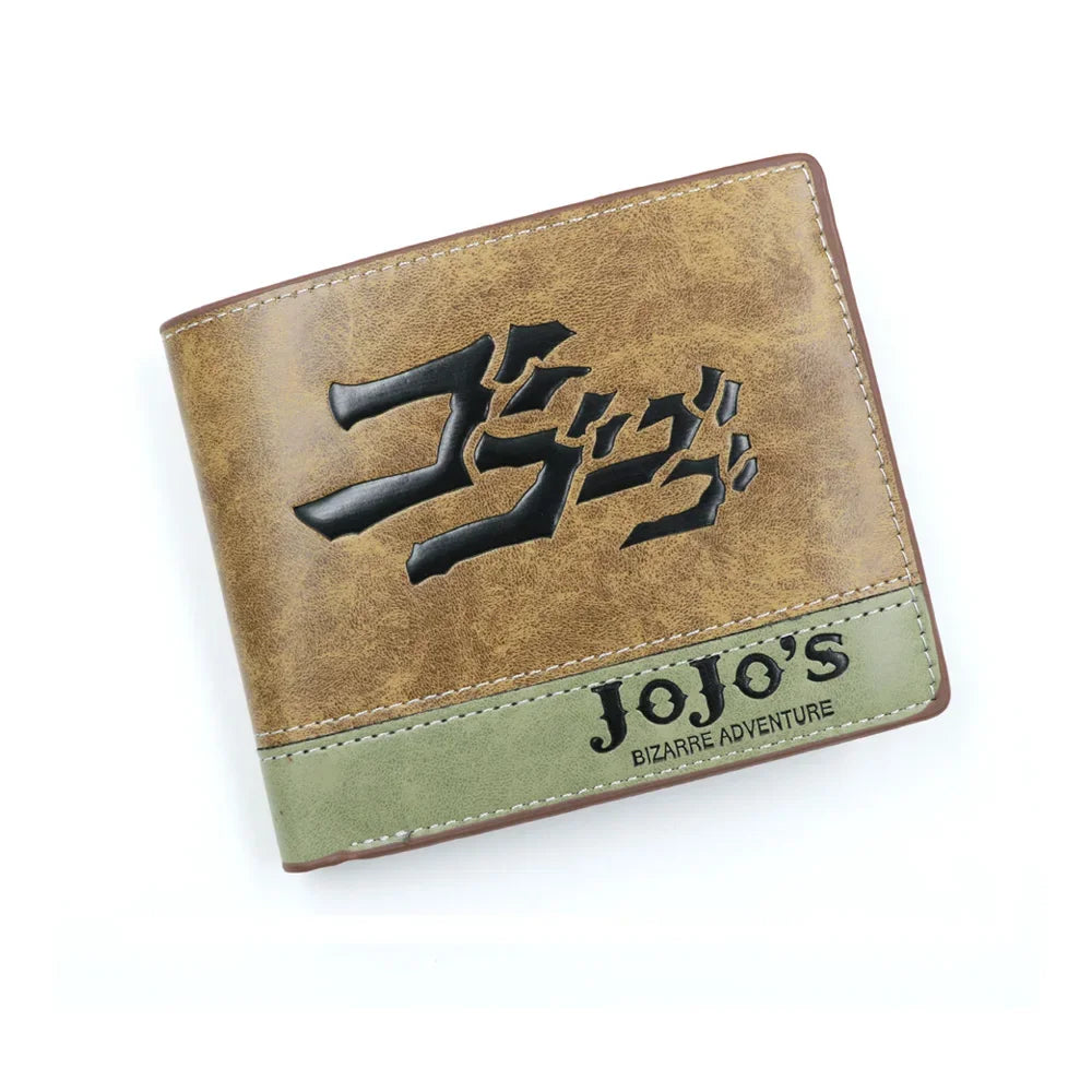 Anime JoJo Bizarre Adventure Khaki Men's Wallets Kujo Jotaro Women Coin Purse