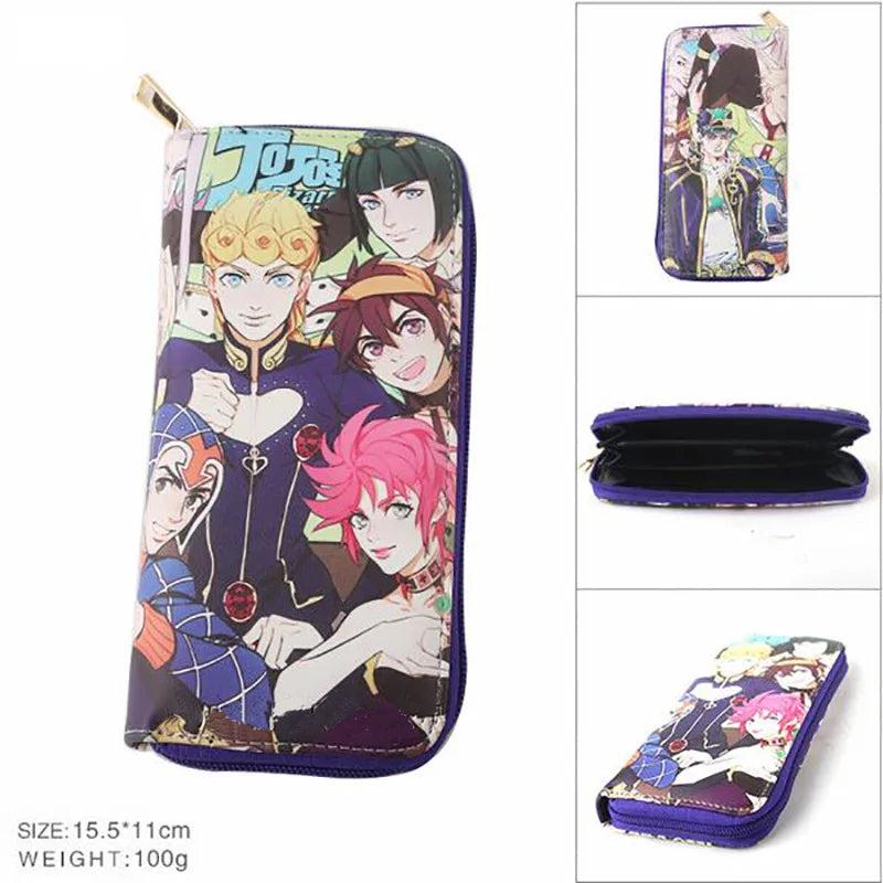 Anime JoJo Bizarre Adventure Khaki Men's Wallets Kujo Jotaro Women Coin Purse