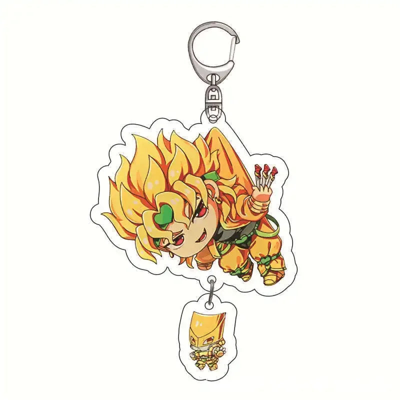 Anime Keychain Bizarre Adventure for Women Accessories Cute Bag Pendant Key Ring Acrylic Cartoon Friends Gift