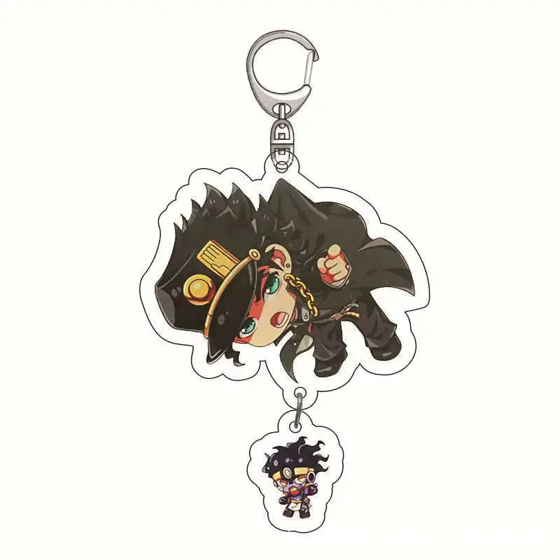 Anime Keychain Bizarre Adventure for Women Accessories Cute Bag Pendant Key Ring Acrylic Cartoon Friends Gift