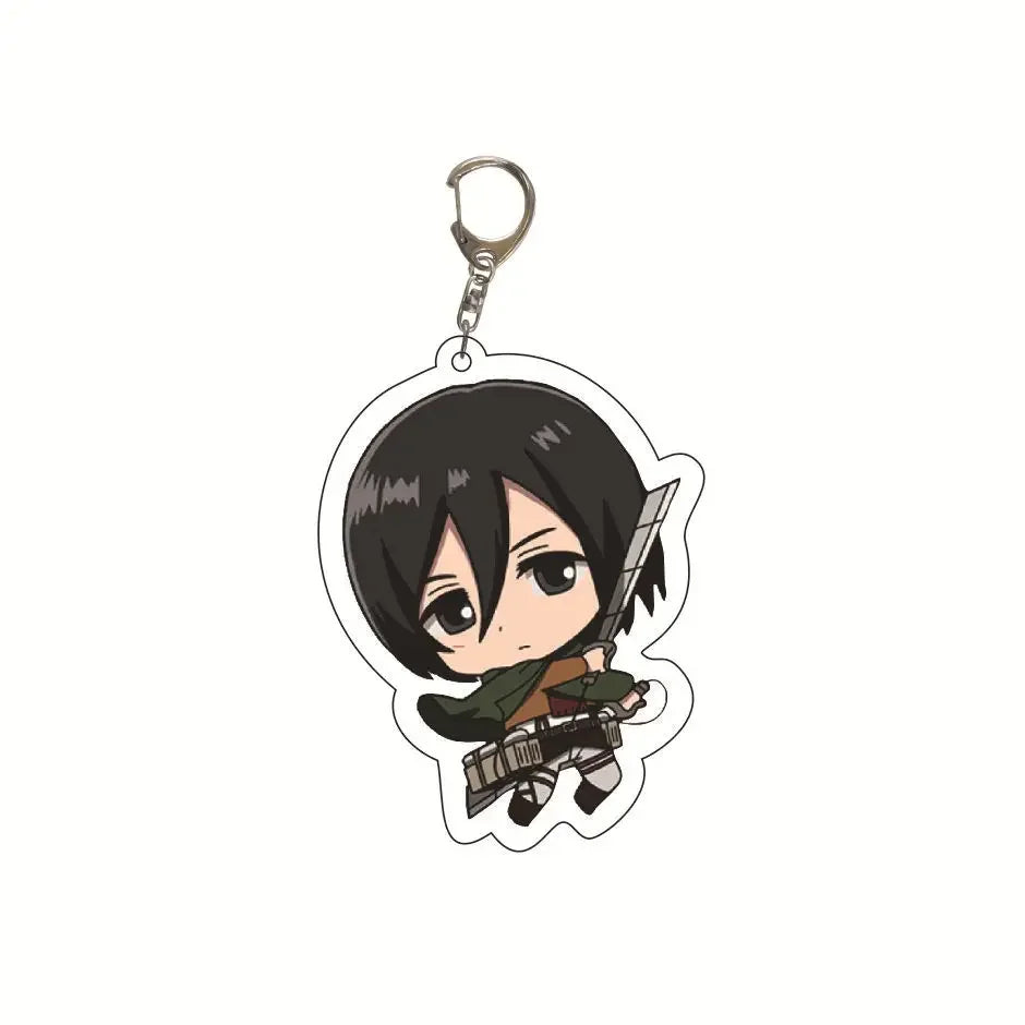 Anime Keychain Cute Cartoon Keychain Car Accessories for Men Bag Pendant Shingeki No Kyojin Friend Gifts Jewelry