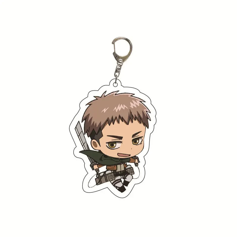 Anime Keychain Cute Cartoon Keychain Car Accessories for Men Bag Pendant Shingeki No Kyojin Friend Gifts Jewelry