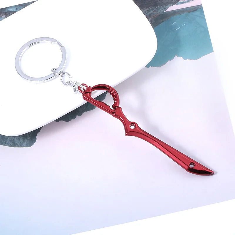 Anime KILL la KILL Keychain Matoi Ryuuko Scissor Blade Key Chain Red Weapon Model Pendant Keyring for Women Men Cosplay Jewelry