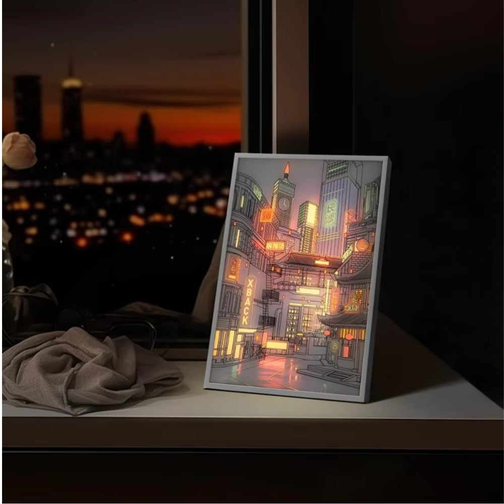 Anime LED Beautiful City Night View Light Painting LED Painting Lamp