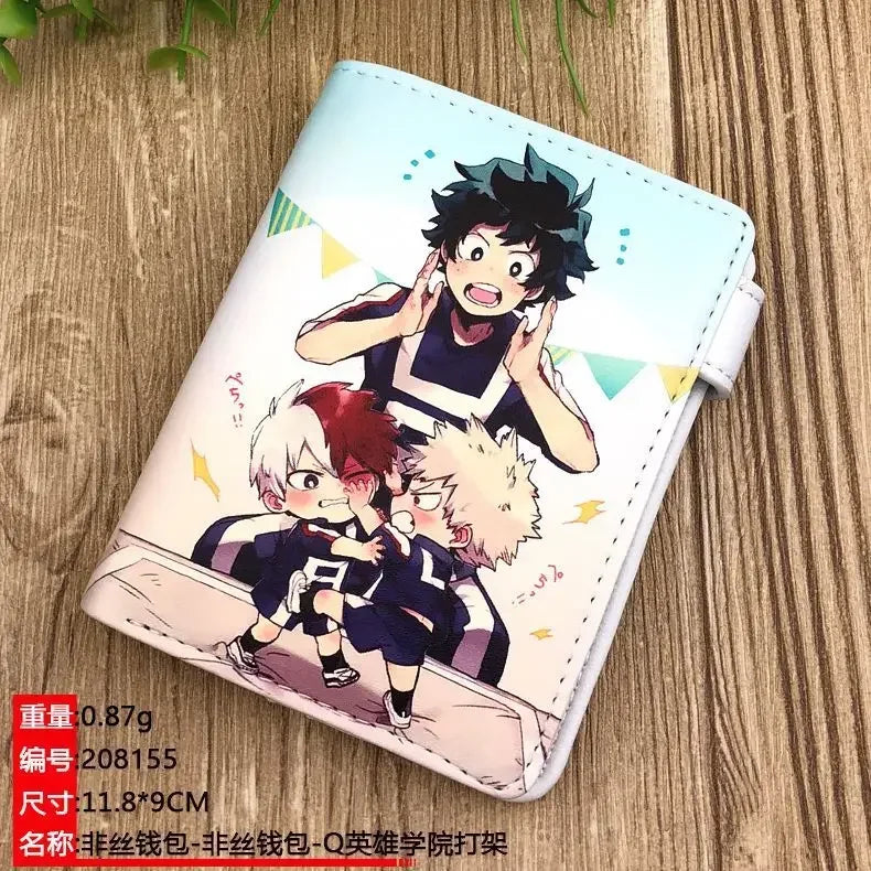 Anime My Hero Academia Todoroki Shoto Men's Wallets Midoriya Izuku Card Holders Purse