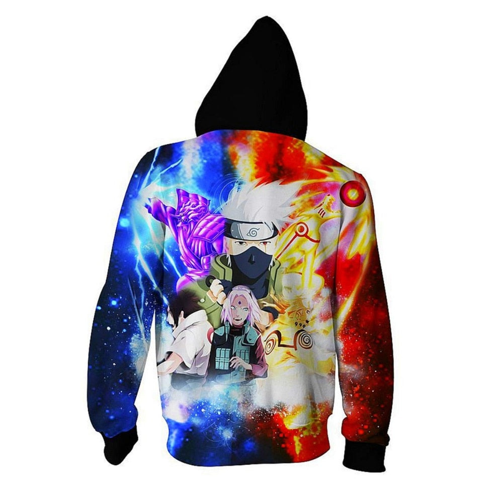 Anime Naruto Kakashi Boruto 3D Hoody Uzumaki Jacket Uchiha Sasuke Akatsuki Tops Hoodies Sweatshirt Thin Zipper Coat Streetwear