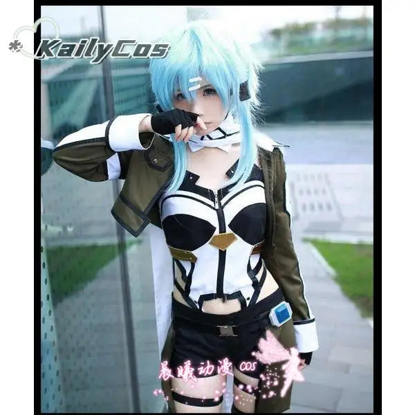 Anime Sword Art Online Cosplay Asada Shino Costume Military Outfits for Women Men SAO Gun Gale Online Cosplay Costumes