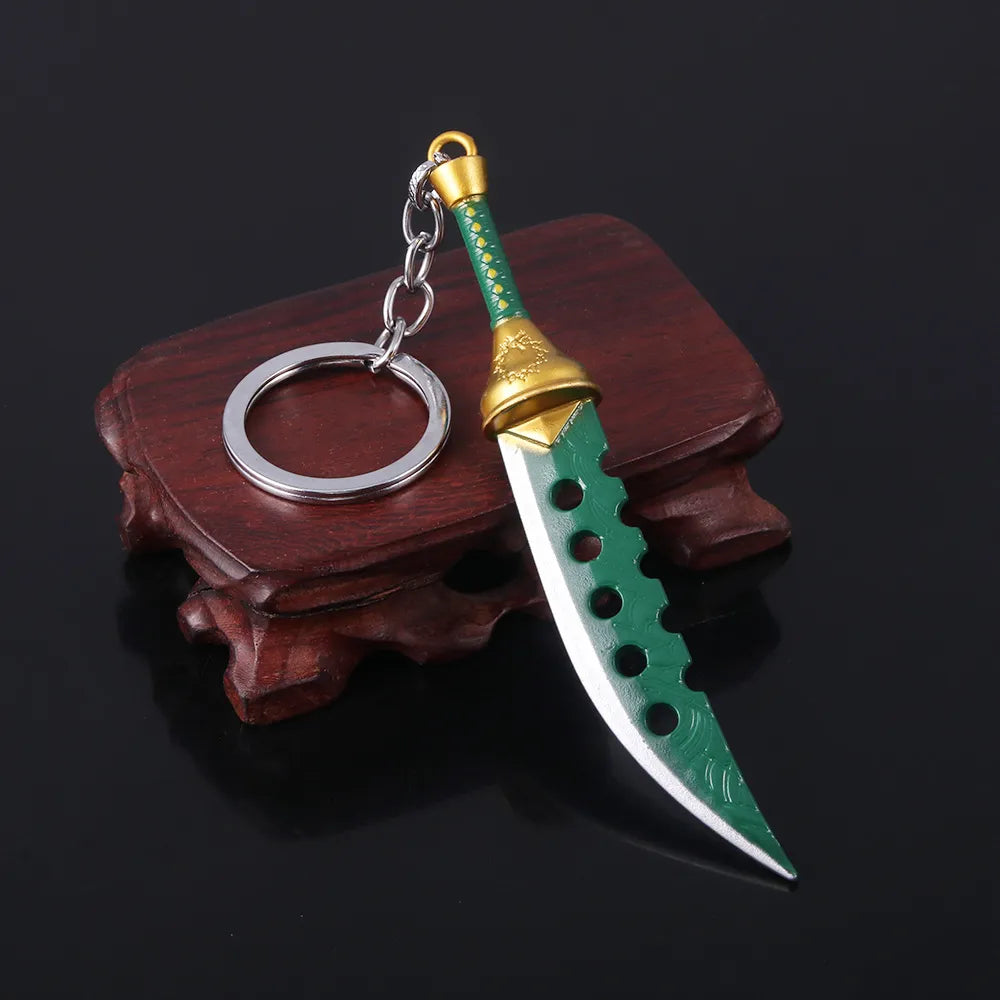 Anime The Seven Deadly Sins Keychain Meliodas Lost Bane Sword Key Chains Metal Weapon Model Pendant Keyring Jewelry