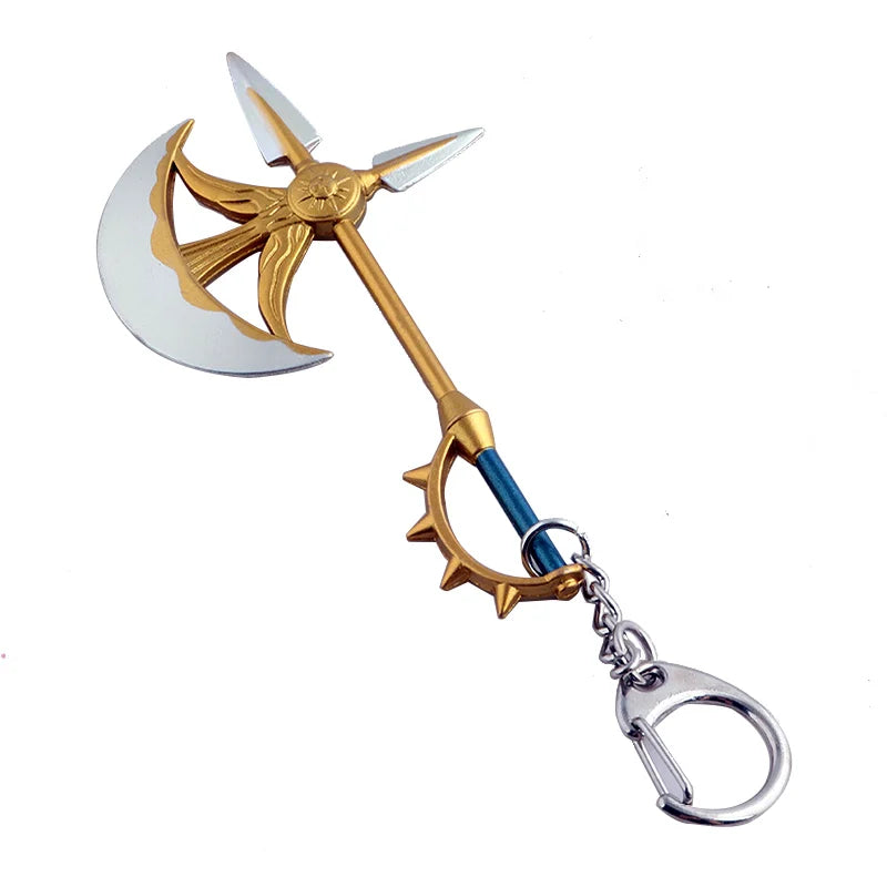 Anime The Seven Deadly Sins Keychain Meliodas Lost Bane Sword Key Chains Metal Weapon Model Pendant Keyring Jewelry