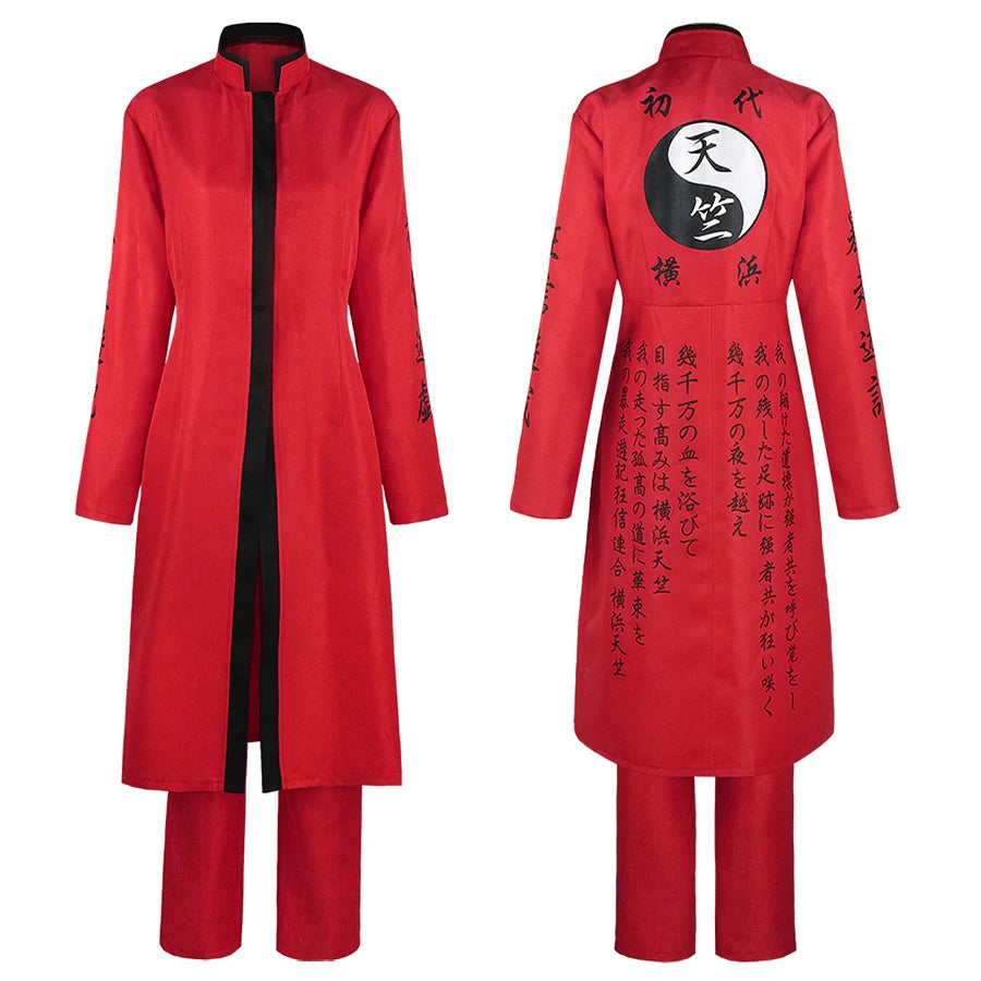 Anime Tokyo Revengers Cosplay Kurokawa Izana Rindo Haitani Cosplay Costume Trench Coat Red Black Uniform Halloween Party Outfits