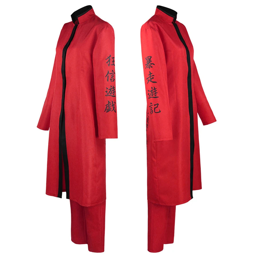 Anime Tokyo Revengers Cosplay Kurokawa Izana Rindo Haitani Cosplay Costume Trench Coat Red Black Uniform Halloween Party Outfits