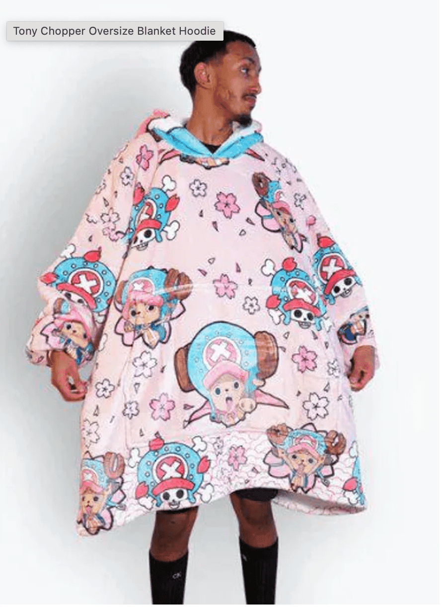 Tony Chopper One Piece Wearable Blanket Hoodie for Kids & Adults | OLM Toys - Adult size