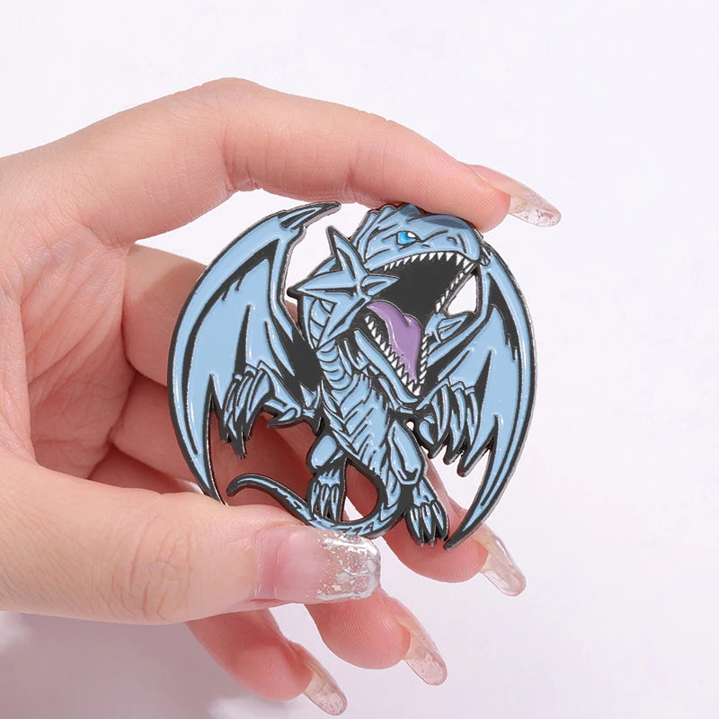 Anime Yu-Gi-Oh Blue-Eyes White Dragon Brooch Enamel Pin Anime Game Peripheral Badges Lapel Backpacks Jewelry Accessories Gift