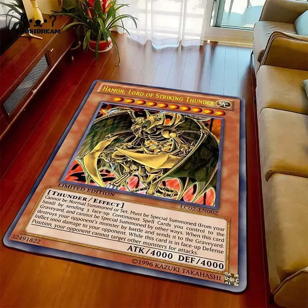 Anime Yu Gi Oh Card Yugioh Blue Eyes White Dragon Carpet Cartoon Floor Mat Living Room Bedroom Area Rug Christmas Family Gift