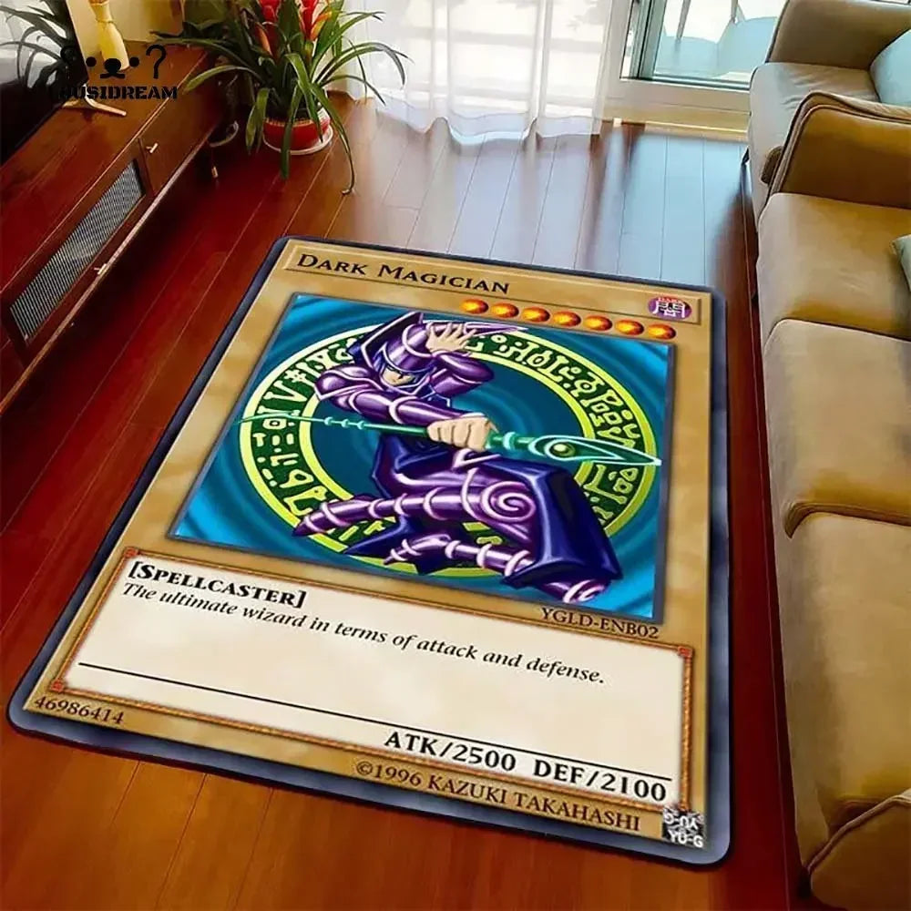 Anime Yu Gi Oh Card Yugioh Blue Eyes White Dragon Carpet Cartoon Floor Mat Living Room Bedroom Area Rug Christmas Family Gift