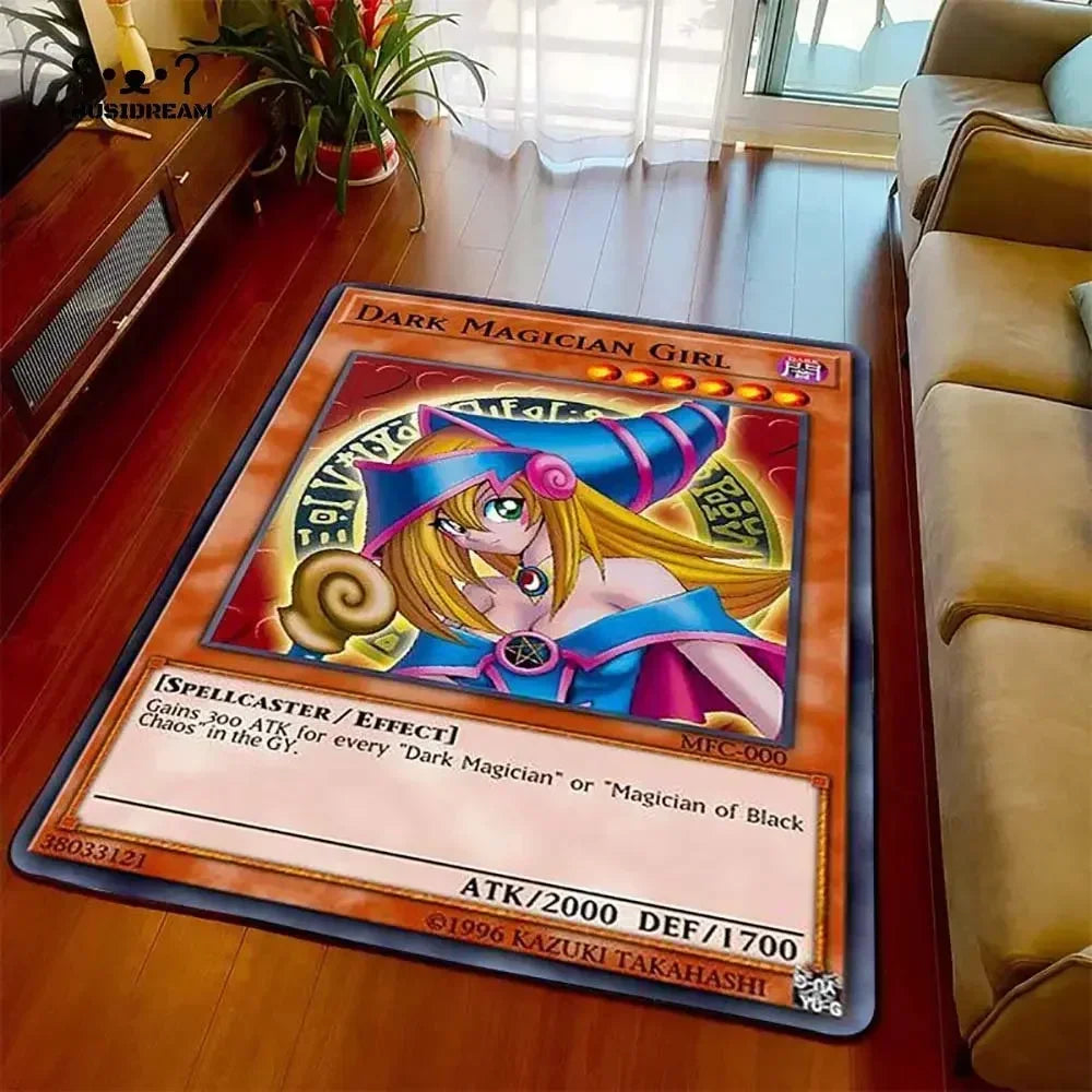 Anime Yu Gi Oh Card Yugioh Blue Eyes White Dragon Carpet Cartoon Floor Mat Living Room Bedroom Area Rug Christmas Family Gift