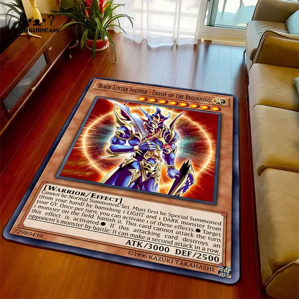 Anime Yu Gi Oh Card Yugioh Blue Eyes White Dragon Carpet Cartoon Floor Mat Living Room Bedroom Area Rug Christmas Family Gift