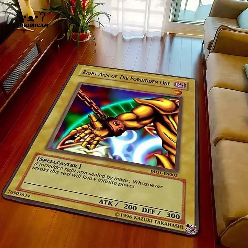 Anime Yu Gi Oh Card Yugioh Blue Eyes White Dragon Carpet Cartoon Floor Mat Living Room Bedroom Area Rug Christmas Family Gift