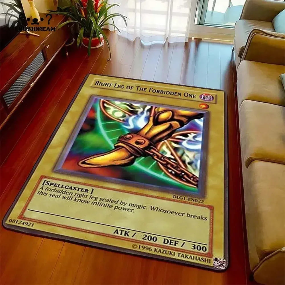 Anime Yu Gi Oh Card Yugioh Blue Eyes White Dragon Carpet Cartoon Floor Mat Living Room Bedroom Area Rug Christmas Family Gift