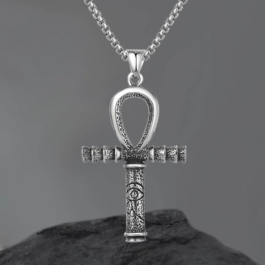 Ankh Eye of Horus Stainless Steel Pendant - Stainless Steel / Pendant Only