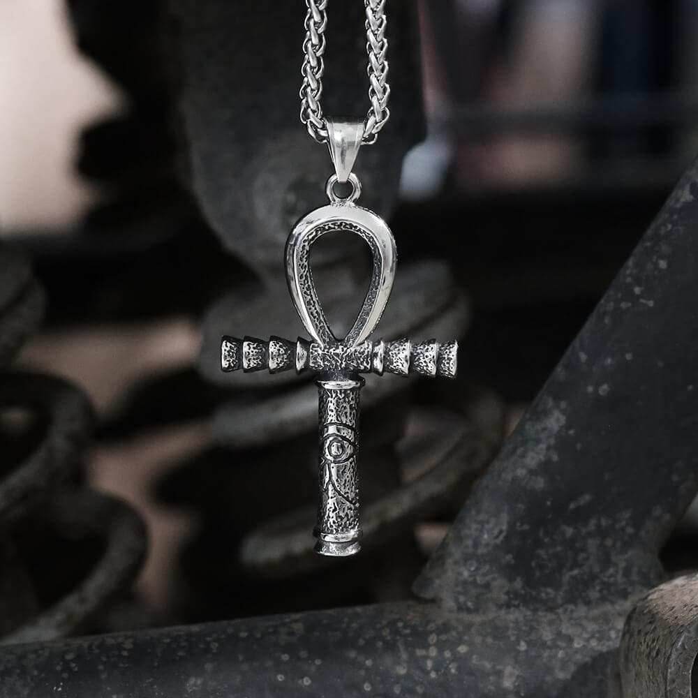 Ankh Eye of Horus Stainless Steel Pendant - Stainless Steel / Pendant Only