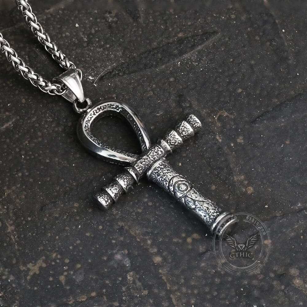 Ankh Eye of Horus Stainless Steel Pendant - Stainless Steel / Pendant Only