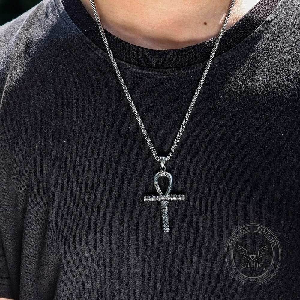Ankh Eye of Horus Stainless Steel Pendant - Stainless Steel / Pendant Only