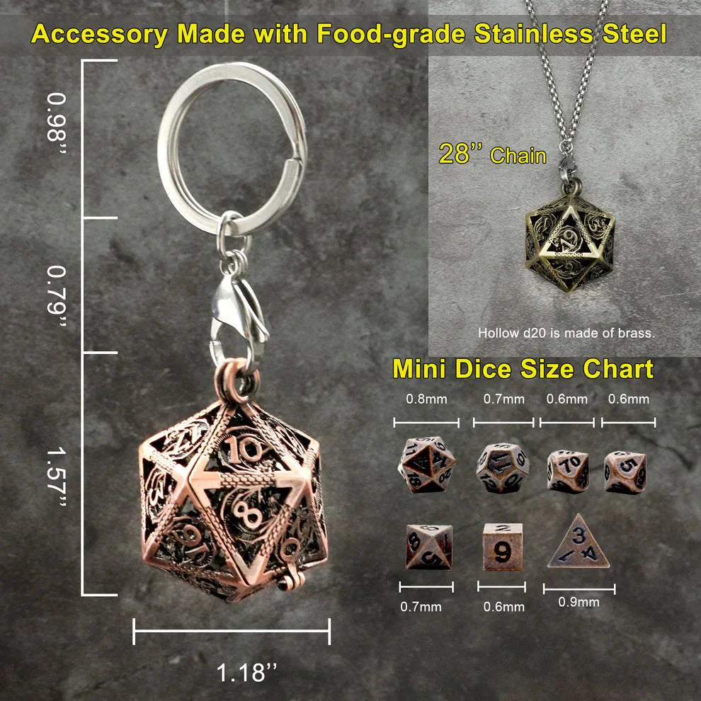 Antique Copper Mini Dice & Copper Dice Cage Set-2