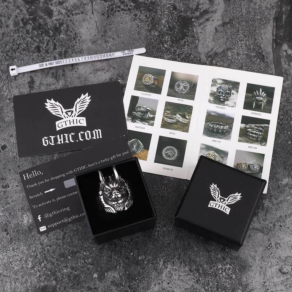 Anubis Egyptian Death God Stainless Steel Ring - Stainless Steel / 7
