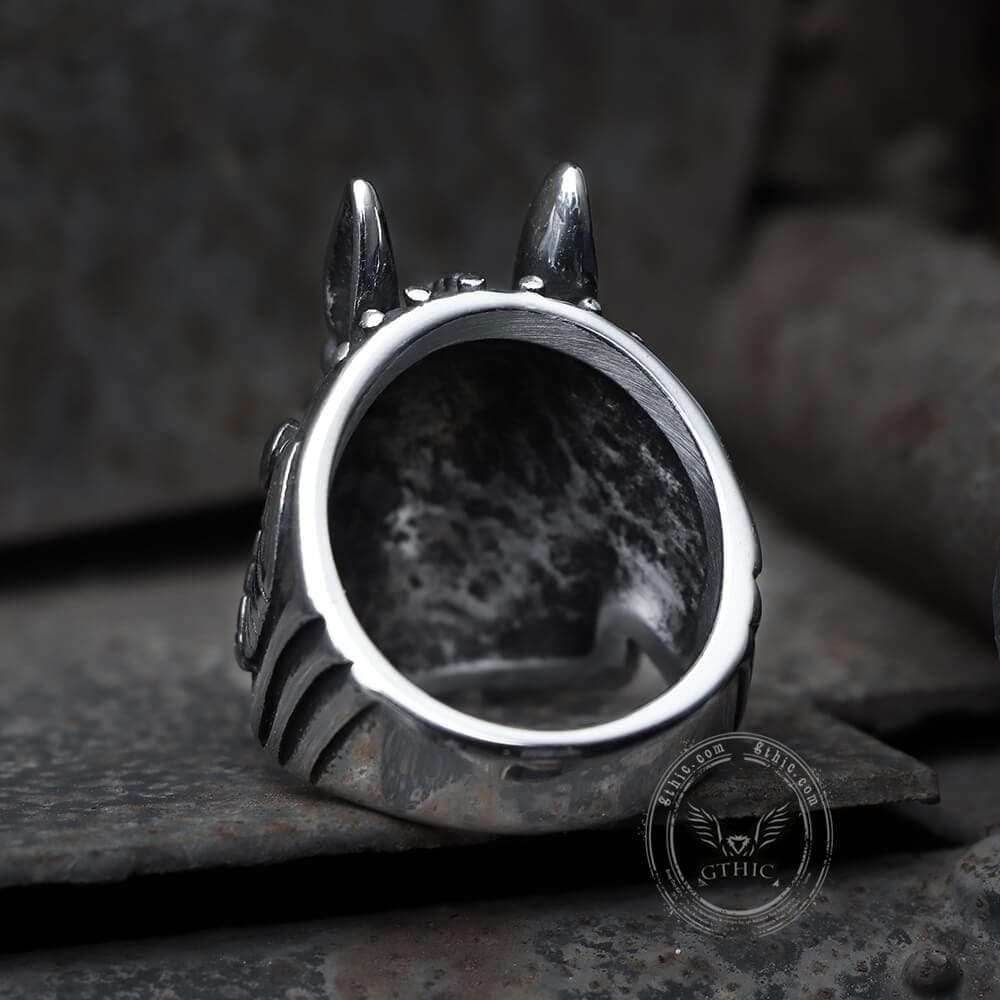 Anubis Egyptian Death God Stainless Steel Ring - Stainless Steel / 7