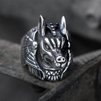 Anubis Egyptian Death God Stainless Steel Ring - Stainless Steel / 7