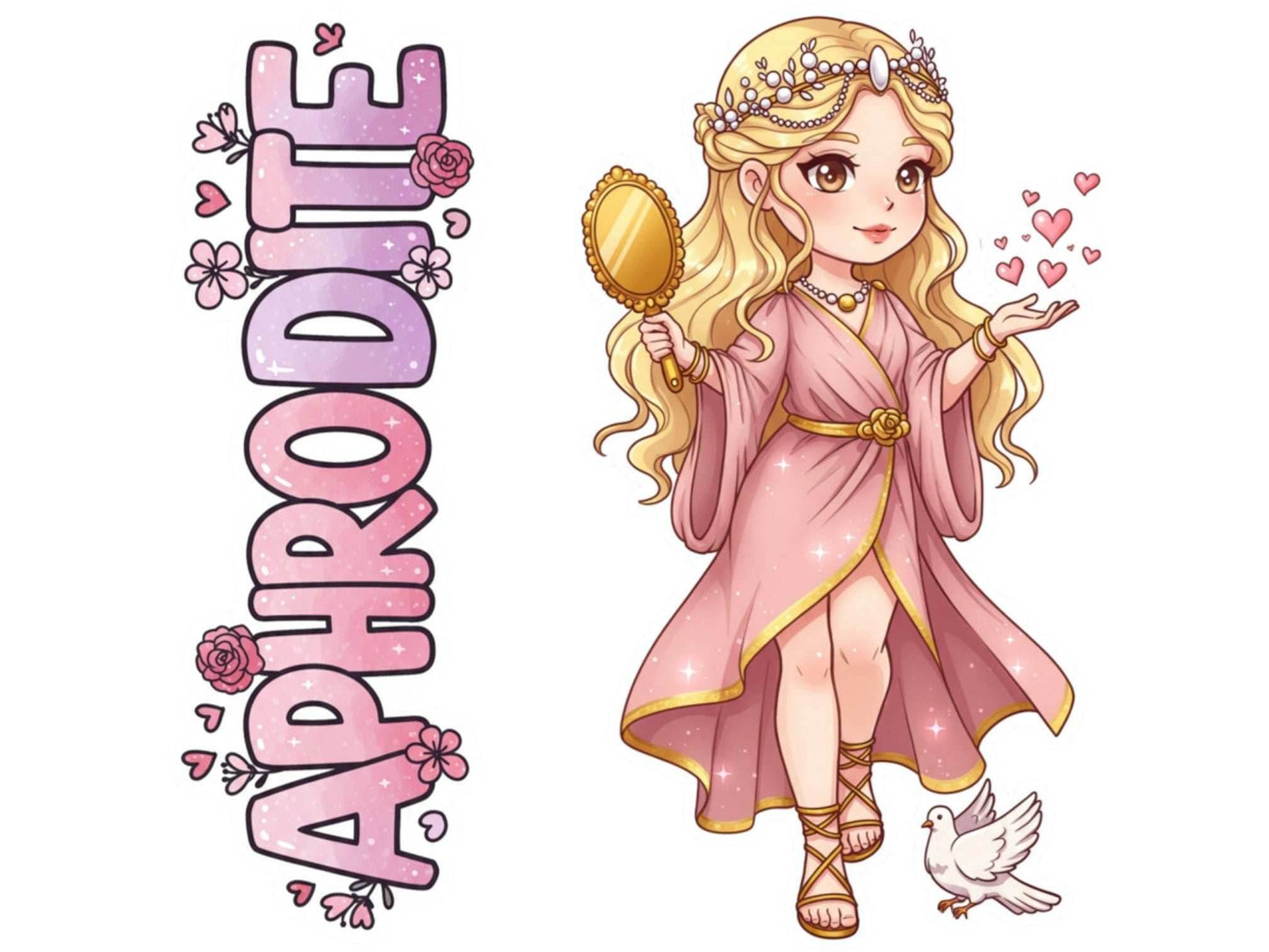 Aphrodite Sticker and Magnet – Ourania Mythkins™ – Greek Goddess of Love and Beauty | Waterproof & UV-Proof - Sticker / Mini