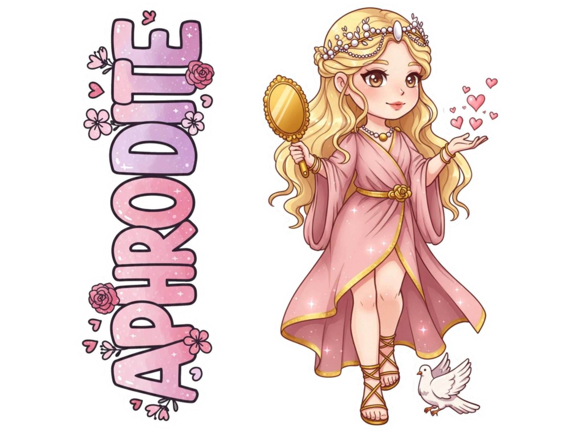 Aphrodite Sticker and Magnet – Ourania Mythkins™ – Greek Goddess of Love and Beauty | Waterproof & UV-Proof - Sticker / Mini