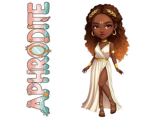 Aphrodite Sticker and Magnet – Kypris Mythkins™ – Greek Goddess of Love and Beauty | Waterproof & UV-Proof - Sticker / Mini