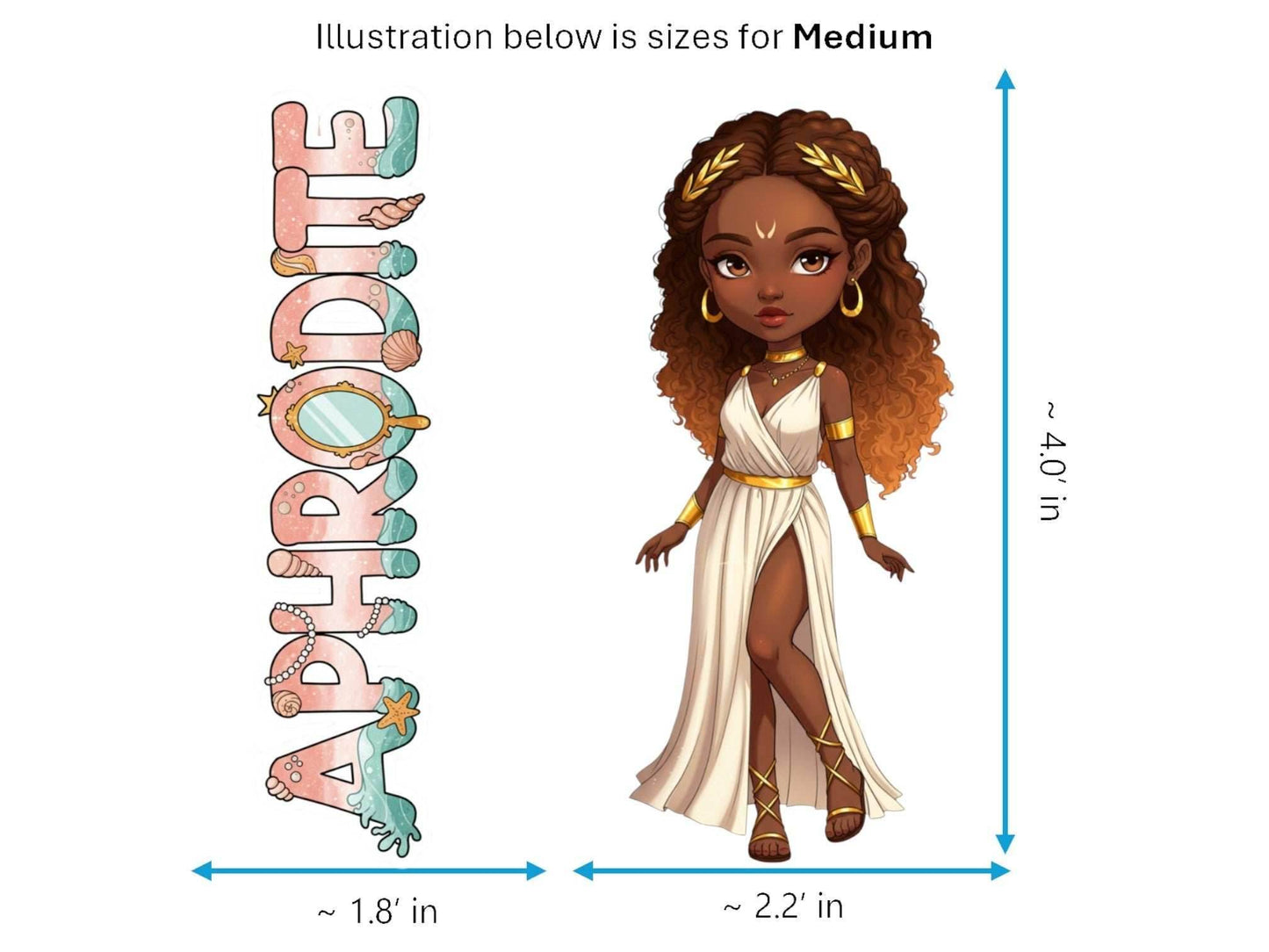 Aphrodite Sticker and Magnet – Kypris Mythkins™ – Greek Goddess of Love and Beauty | Waterproof & UV-Proof - Sticker / Medium