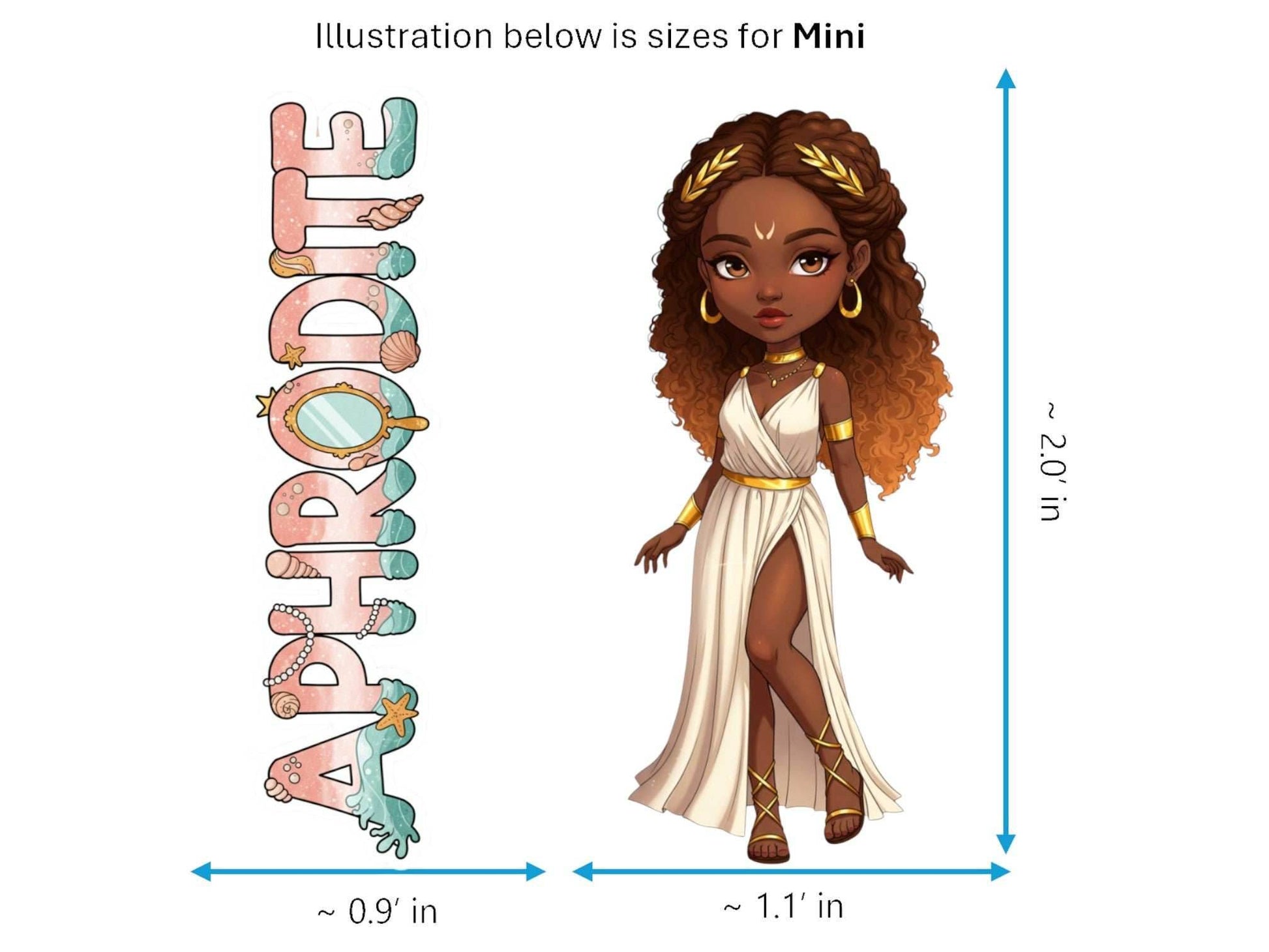 Aphrodite Sticker and Magnet – Kypris Mythkins™ – Greek Goddess of Love and Beauty | Waterproof & UV-Proof - Sticker / Mini