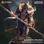 Apokris the Resolute, Silver Dragonkin Paladin (Male Dragonborn Paladin) - 32mm Scale