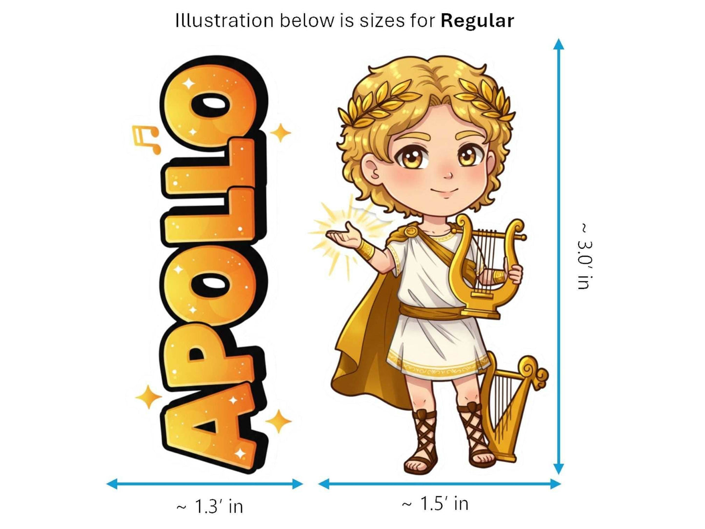 Apollo Sticker and Magnet – Phoebus Mythkins™ – Greek God of Music and Light | Waterproof & UV-Proof - Sticker / Regular
