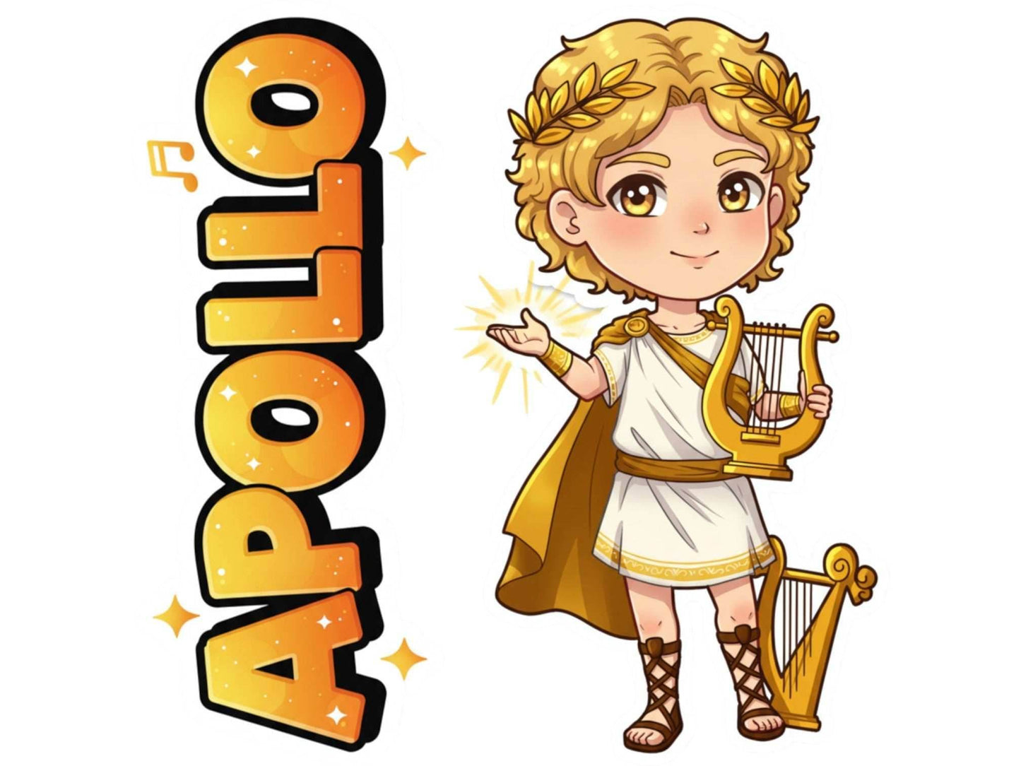 Apollo Sticker and Magnet – Phoebus Mythkins™ – Greek God of Music and Light | Waterproof & UV-Proof - Sticker / Mini