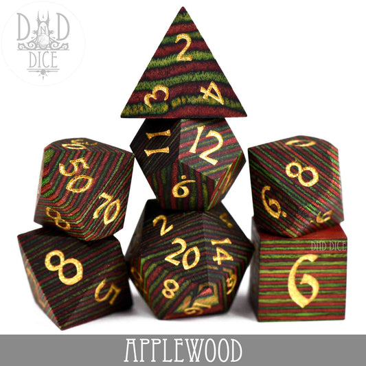 Applewood Wood Dice Set (Gift Box)