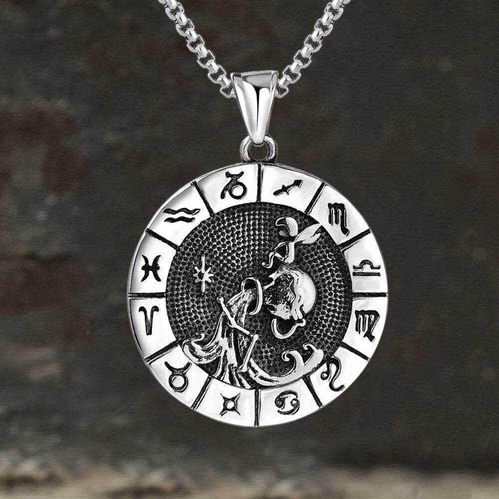 Aquarius Stainless Steel Pendant - 