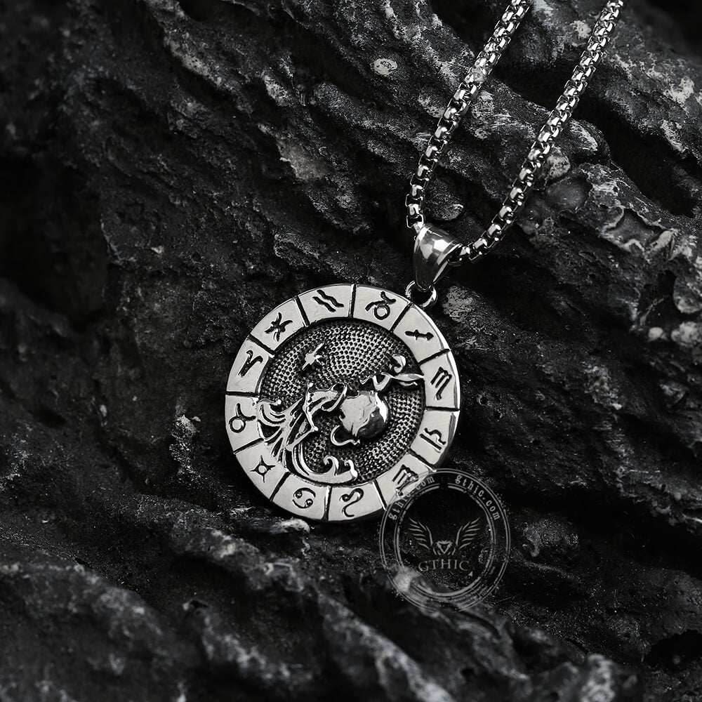 Aquarius Stainless Steel Pendant - 