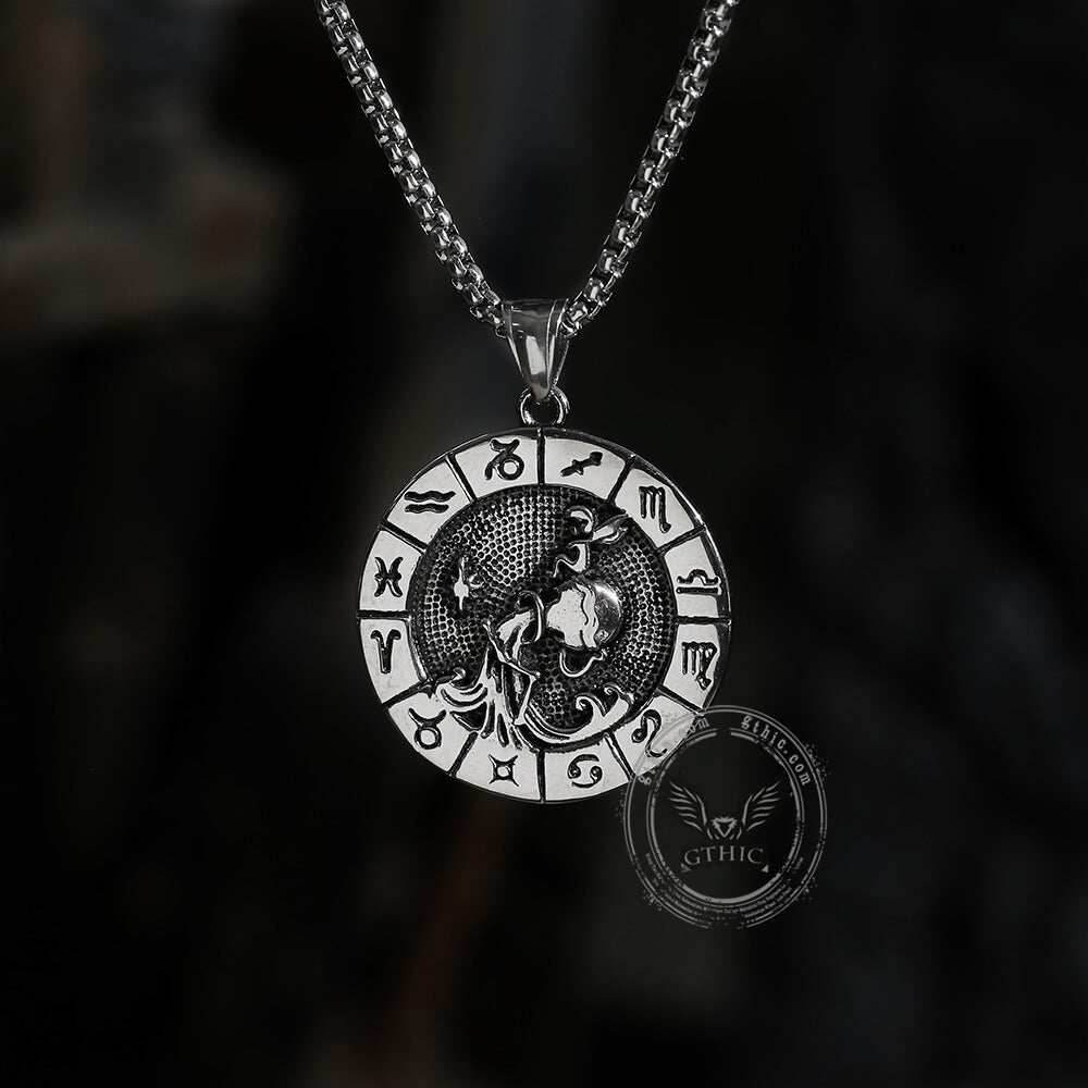 Aquarius Stainless Steel Pendant - 
