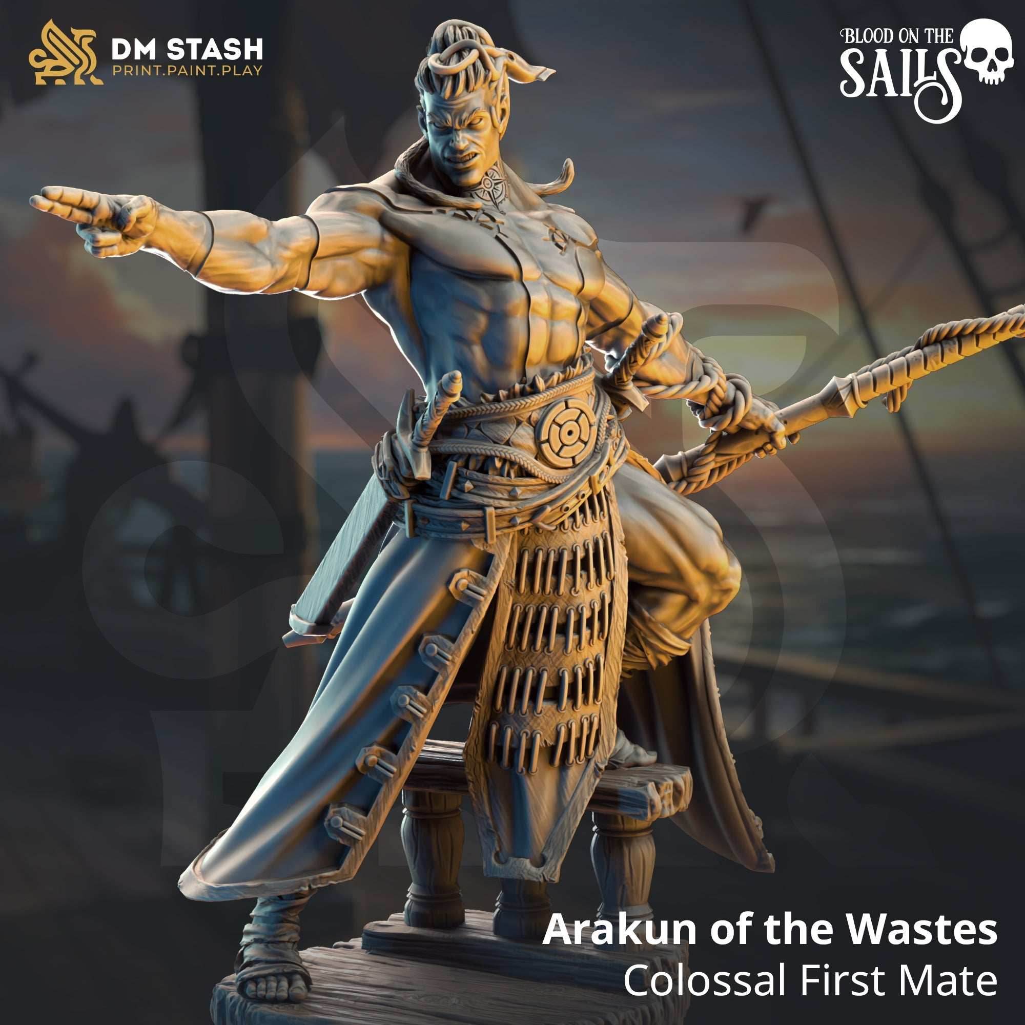 Arakun of the Wastes, Colossal First Mate (Male Goliath Pirate) - 32mm Scale