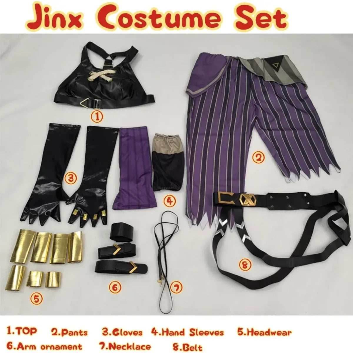 Arcane Jinx Cosplay Costume – LOL Season 2 Loli Outfit with Wig & Accessories - Costume Only / S