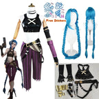 Arcane Jinx Cosplay Costume – LOL Season 2 Loli Outfit with Wig & Accessories - Costume Only / S