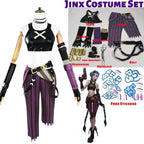 Arcane Jinx Cosplay Costume – LOL Season 2 Loli Outfit with Wig & Accessories - Costume Only / S